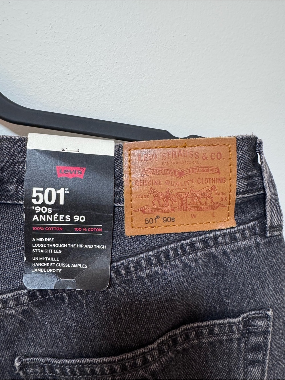 Vintage 501® '90S WOMEN'S JEANS BLACK embellished - Size 29 x 32 - Picture 9 of 11